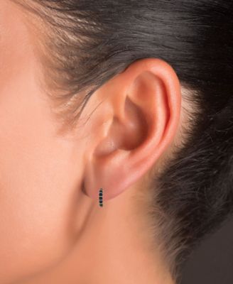 Enamel Hoop Earrings in Sterling Silver or 14k Gold over Sterling Silver, 1/2"