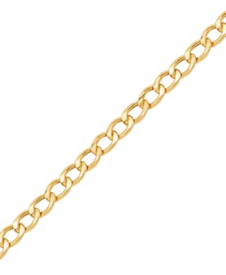 Children's Polished Hollow Curb Chain Bracelet in 14k Yellow Gold