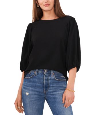 Vince Camuto Women's Puff Sleeve Knit Top & Reviews - Tops - Women - Macy's