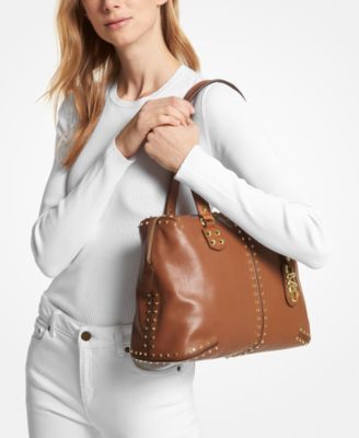 Michael Kors Astor Medium Studded Leather Shoulder Tote Macy's