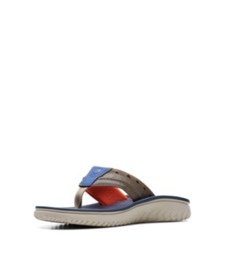 Clarks Wesley Sun Teenslippers voor heren, Zwart leder, 44.5 EU