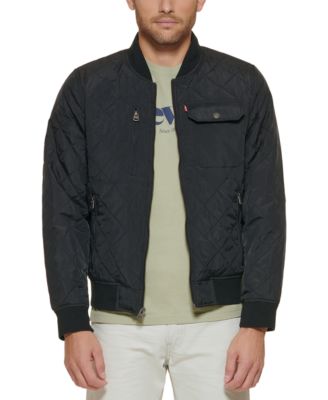 Men's Regular-Fit Diamond-Quilted Bomber Jacket 