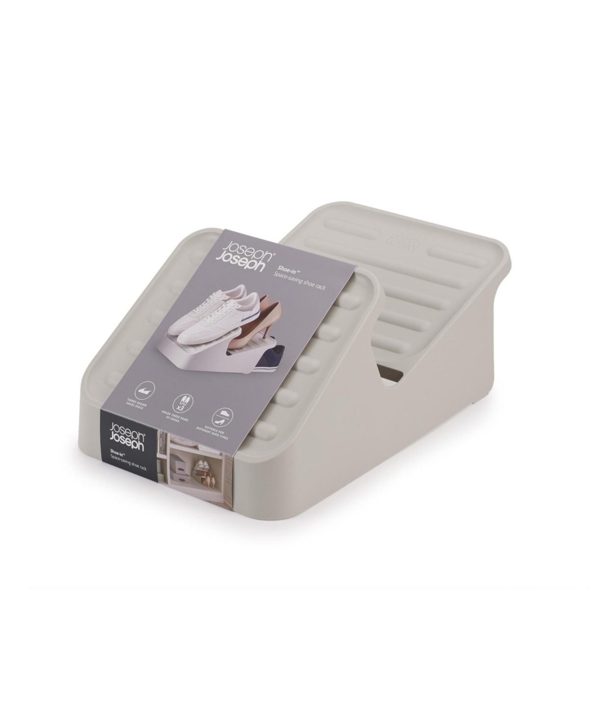 Joseph Joseph Shoe-in Space-saving Shoe Rack In Ecru