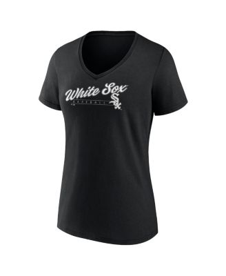 Women's Black Chicago White Sox One and Only V-Neck T-shirt