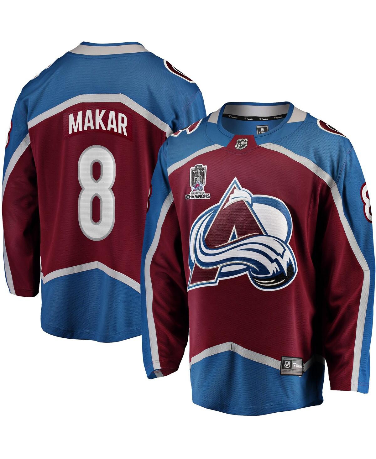 Men's Fanatics Cale MakarColorado Avalanche 2022 Stanley Cup Champions Breakaway Patch Player Jersey - Burgundy