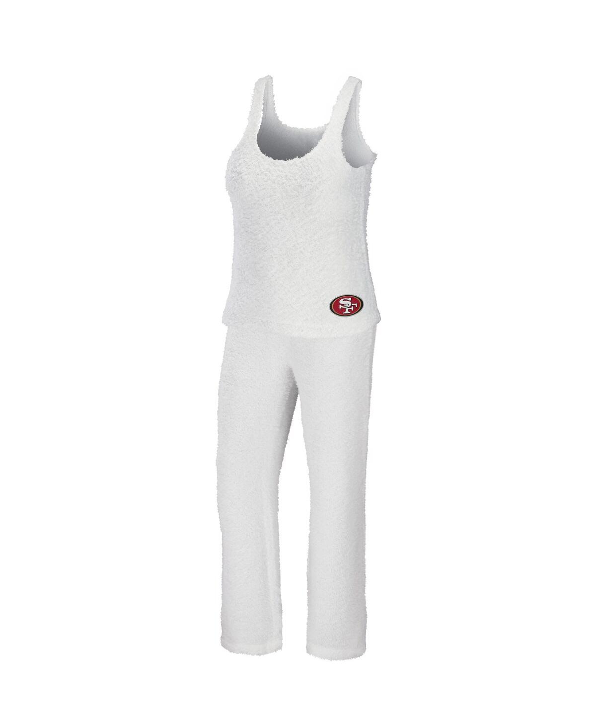 Shop Wear By Erin Andrews Women's  Cream San Francisco 49ers Plus Size Cozy Scoop Neck Tank Top And Pants