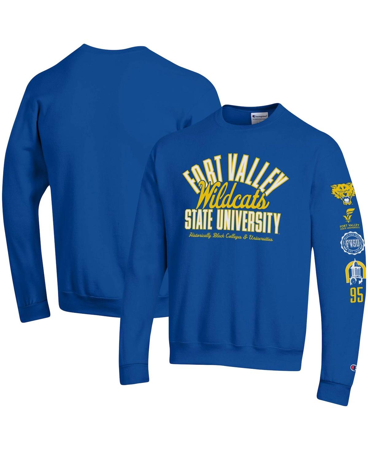 Champion Royal Fort Valley State Wildcats 2-hit Powerblend Pullover Sweatshirt In Royal