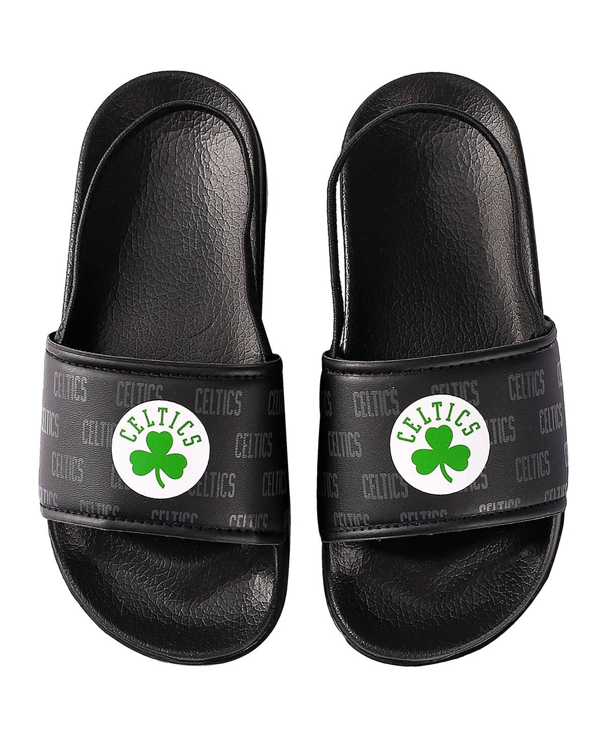 Foco Babies' Toddler Boys And Girls  Boston Celtics Wordmark Legacy Sandal In Black