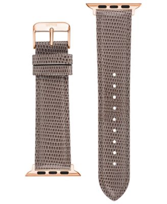 Taupe Genuine Lizard Grain Leather Band designed for Apple Watch&reg; 42mm (Series 1-3 only) & 44/45/46/49mm (Ultra & Ultra 2)