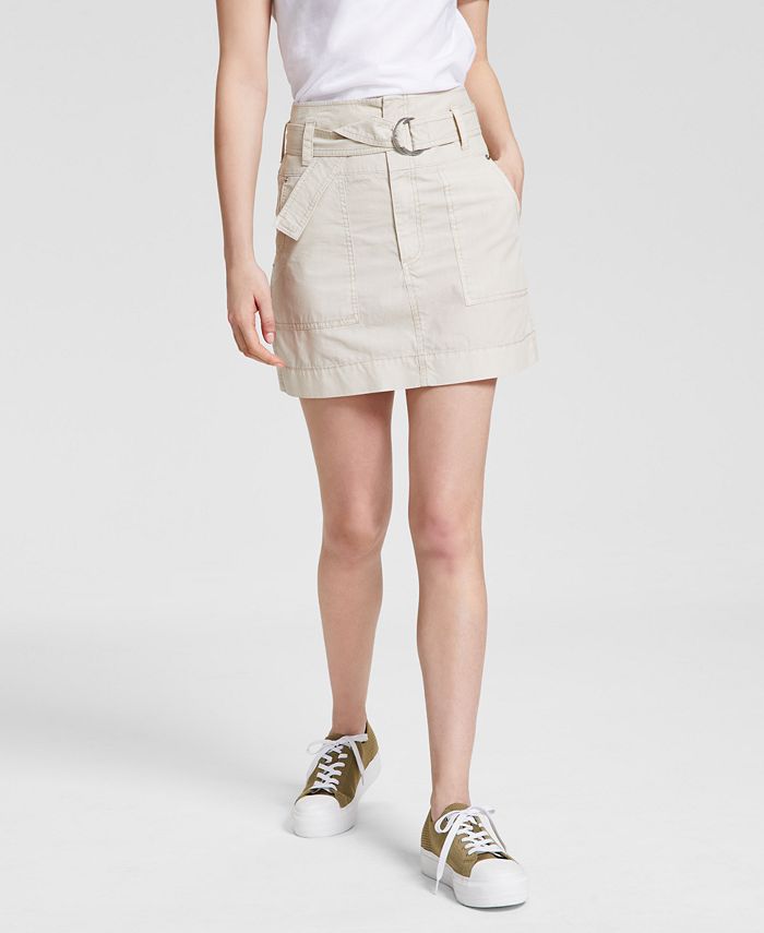 Calvin Klein Jeans Women's Cotton Belted Cargo Skirt - Macy's