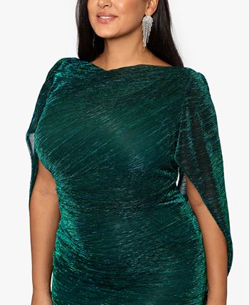 Betsy & adam plus discount size chiffon capelet sheath dress