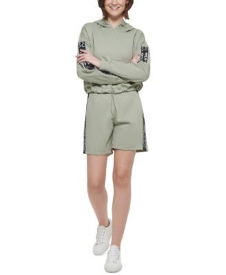 Calvin Klein - Women's Performance Logo-Tape Bungee-Hem Top