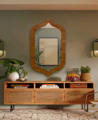 Asymmetrical Wood Mirror, 25" x 41"