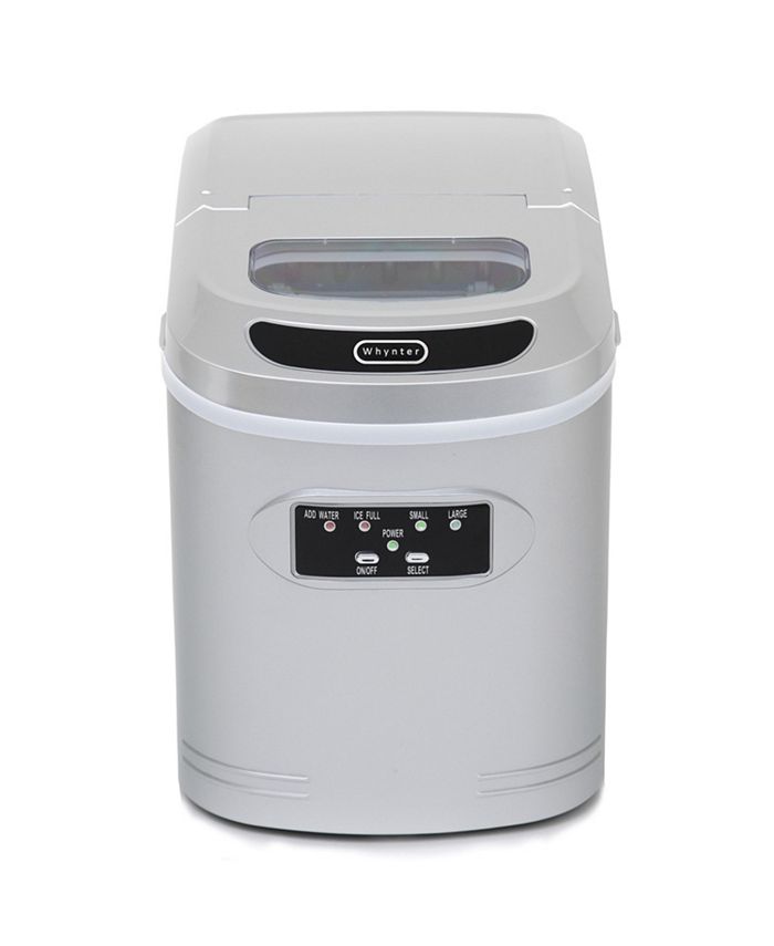 Whynter Compact Portable Ice Maker 27 lb capacity Metallic Silver