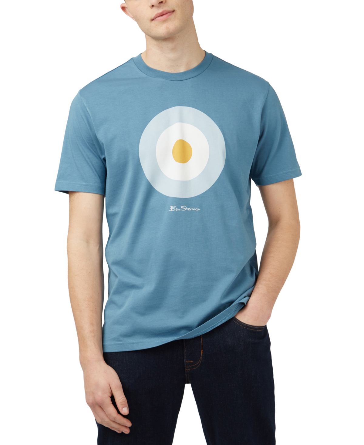Shop Ben Sherman Men's Signature Target Graphic Short-sleeve T-shirt In Blue Shadow