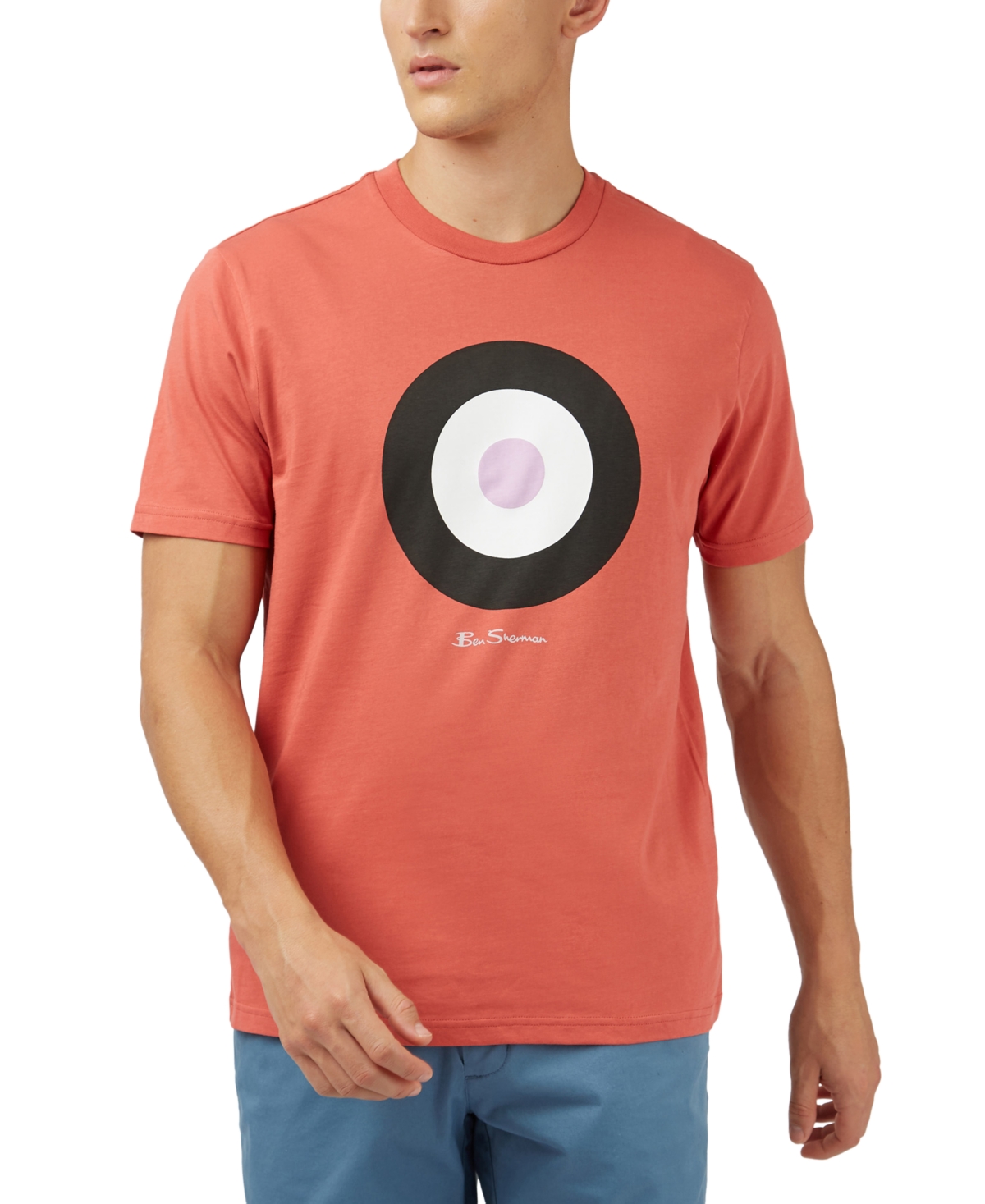Shop Ben Sherman Men's Signature Target Graphic Short-sleeve T-shirt In Raspberry