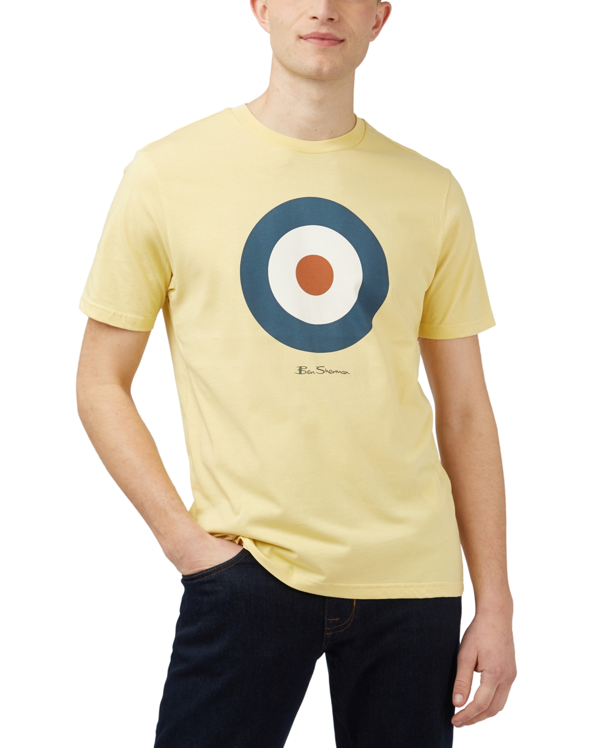 Shop Ben Sherman Men's Signature Target Graphic Short-sleeve T-shirt In Lemon