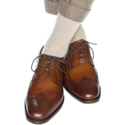 Men's Jasper Mercerized Cotton Ribbed Mid-Calf Solid Color Socks