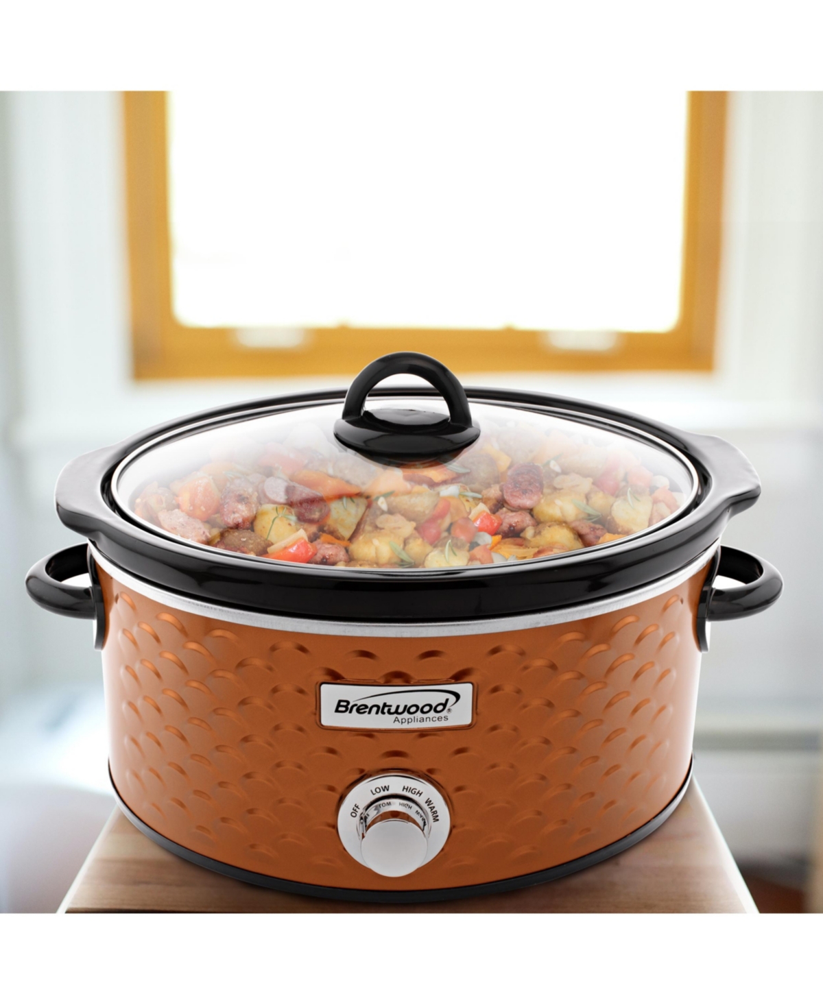 Brentwood Appliances Brentwood Diamond Pattern Electric Slow Cooker -Copper