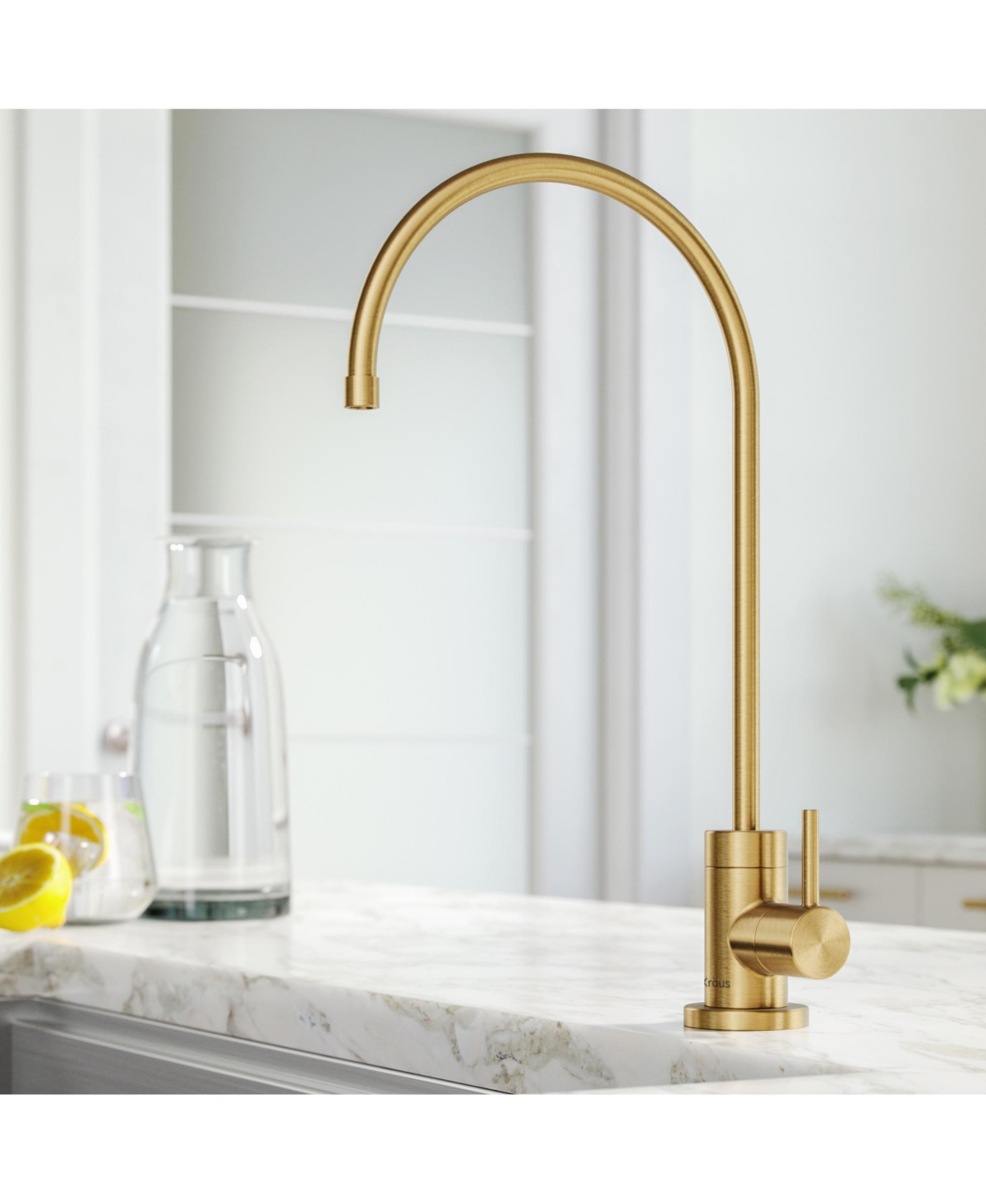 Purita 100% Lead-Free Kitchen Water Filter Faucet - Spot free antique champagne bronze
