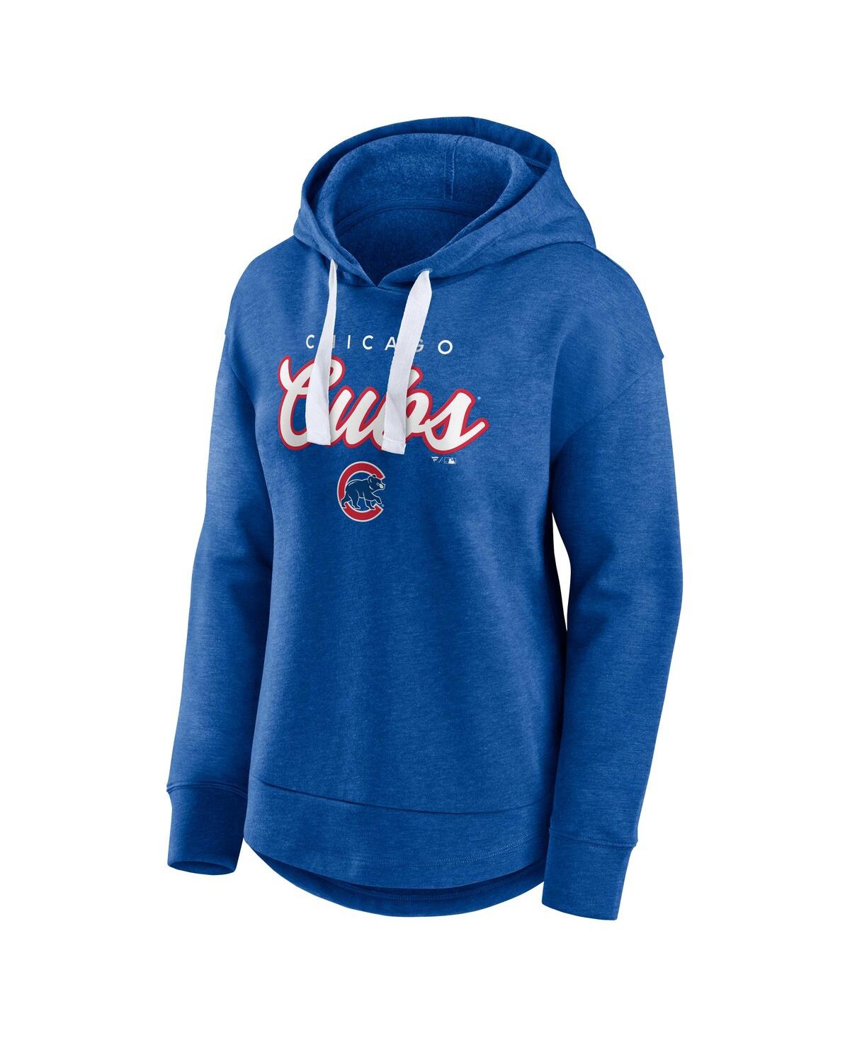 Shop Fanatics Women's  Heathered Royal Chicago Cubs Set To Fly Pullover Hoodie