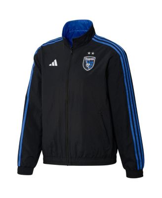 Men's Black and Blue San Jose Earthquakes 2023 On-Field Anthem Full-Zip Reversible Team Jacket
