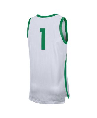 Men's #1 White Oregon Ducks Replica Jersey