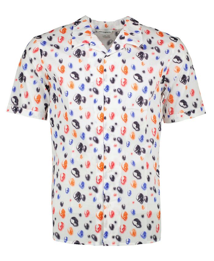 elevenparis Men's ClassicFit SkullPrint ButtonDown Camp Shirt Macy's