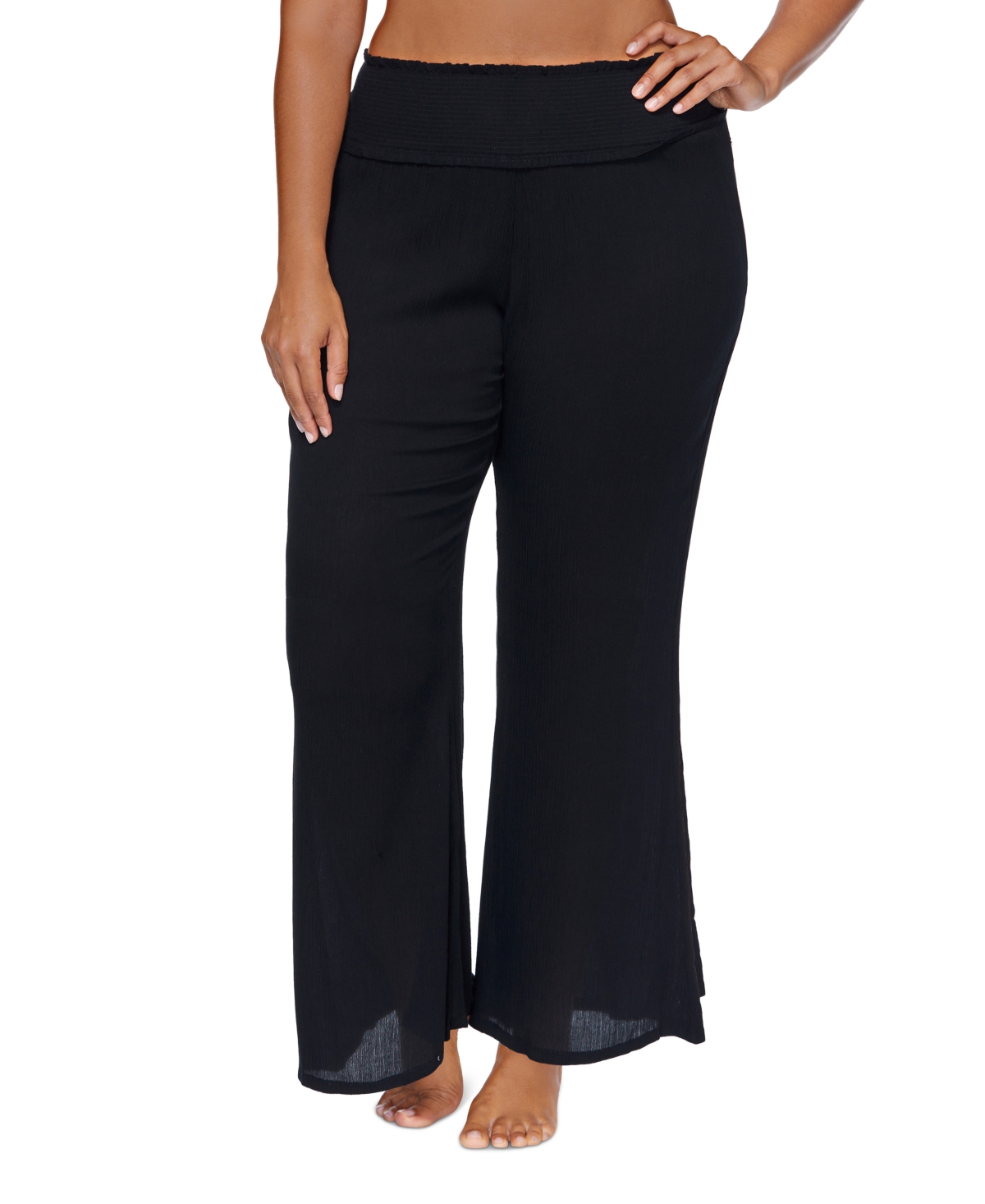 Raisins Curve Plus Size Solid Dia Swim Pants Coverup Women's Swimsuit