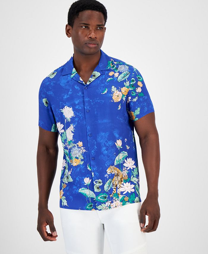 bevestigen schilder spreker I.N.C. International Concepts Men's Regular-Fit Floral-Print Button-Down  Camp Shirt, Created for Macy's - Macy's