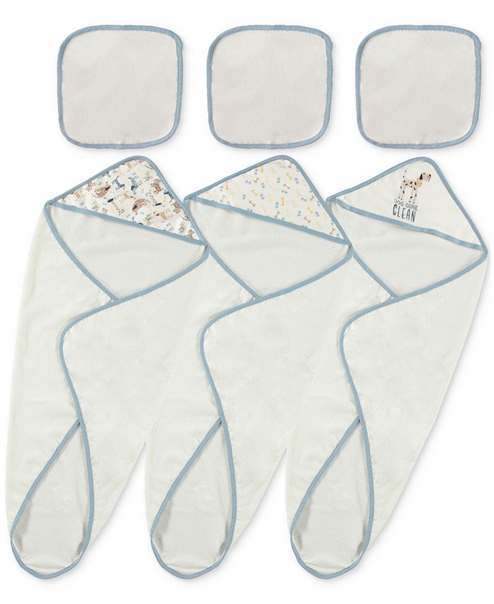Chickpea Baby Boys Hooded Bath Towel and Washcloths, 6 Piece Set Macy's