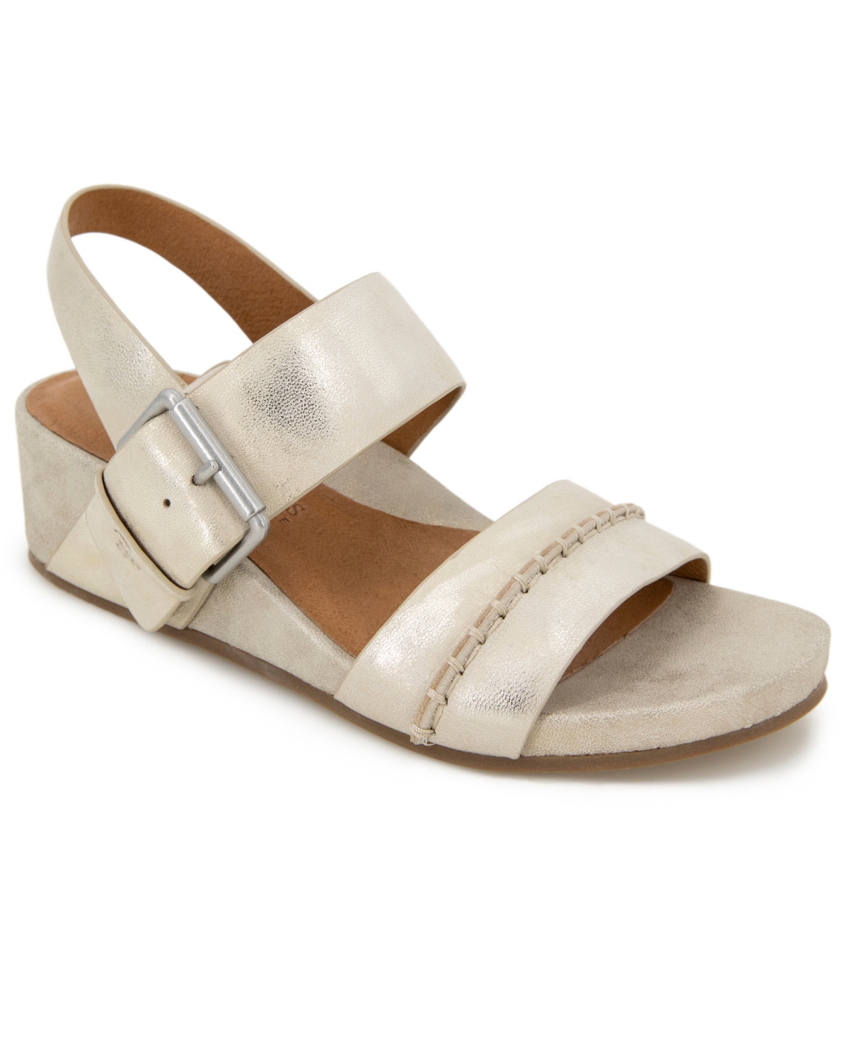 Shop Gentle Souls Women's Giulia Two Band Wedge Sandals In Ice