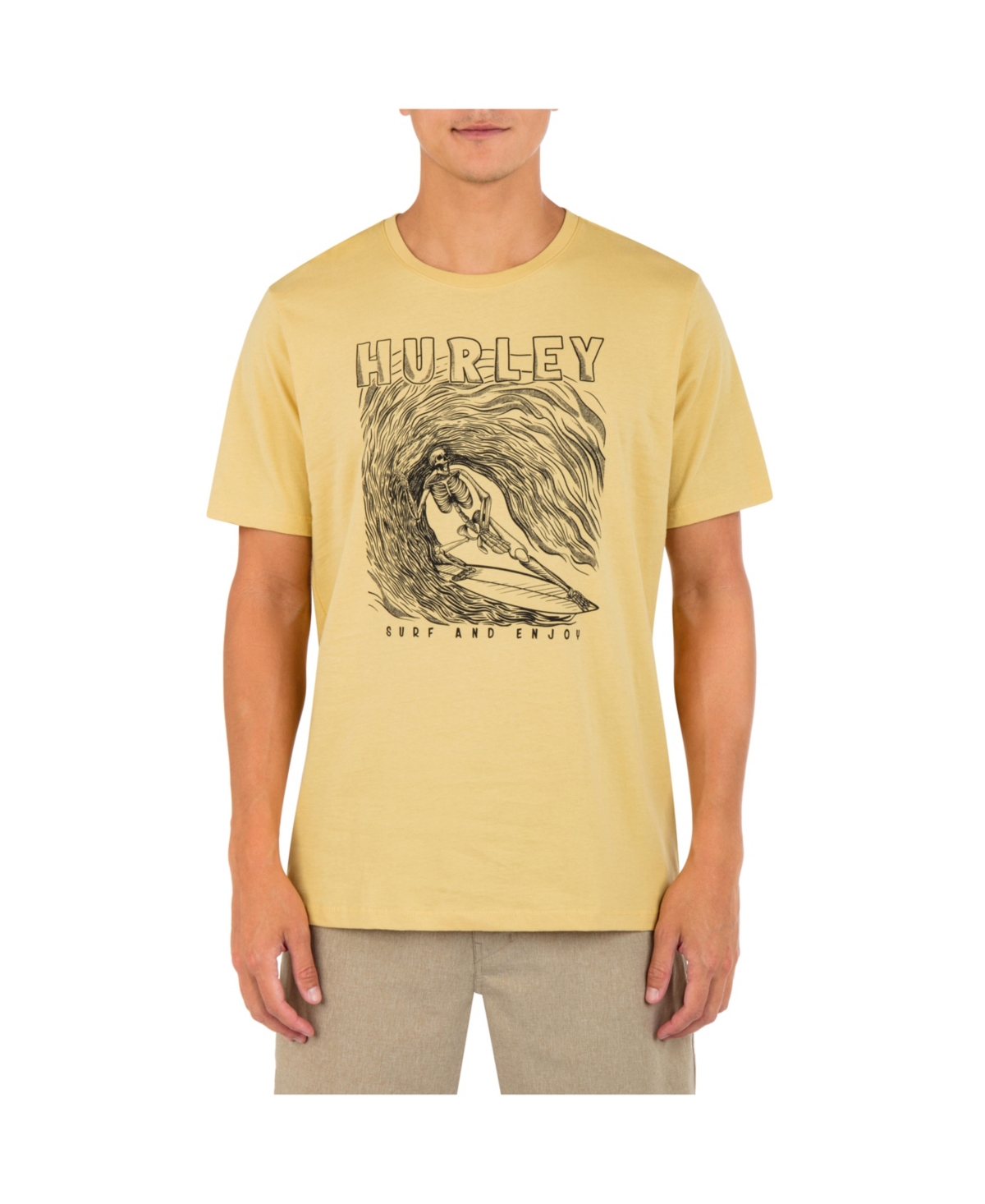 Hurley Men's Everyday Surfing Skelly Short Sleeve T-shirt In Dust Chedr