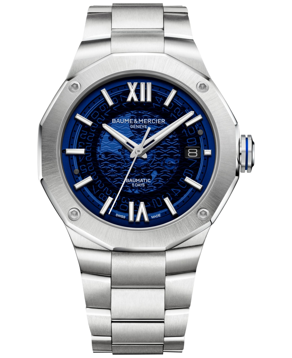Shop Baume & Mercier Men's Swiss Automatic Riviera Stainless Steel Bracelet Watch 42mm In No Color
