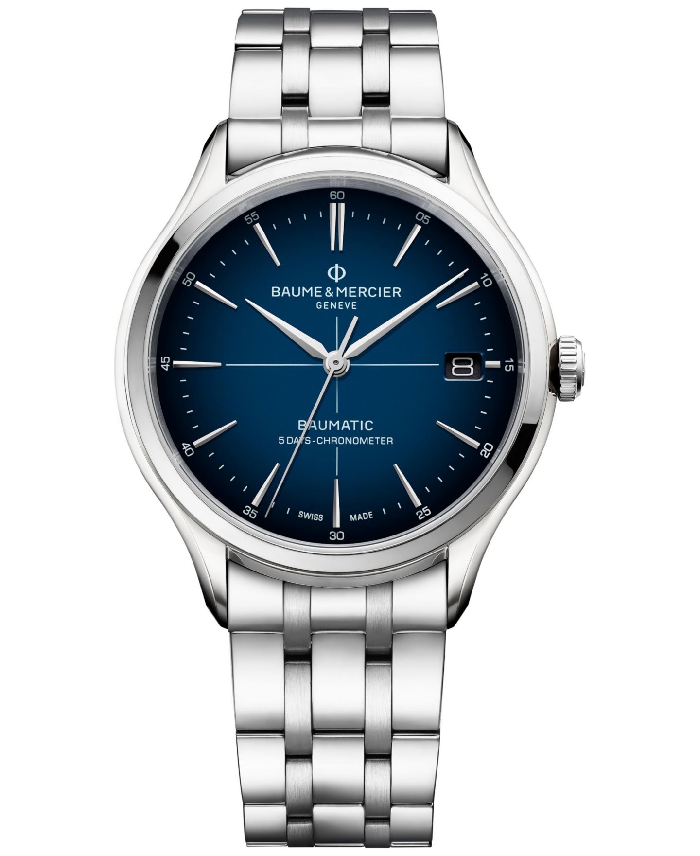 Мужские часы Baume & Mercier Swiss Automatic Clifton Stainless Steel Bracelet Watch 40mm — фото 1