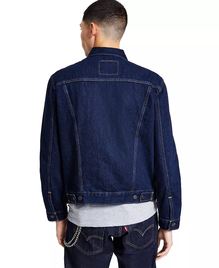 Men's Regular-Fit Non-Stretch Denim Trucker Jacket - thumbnail 4