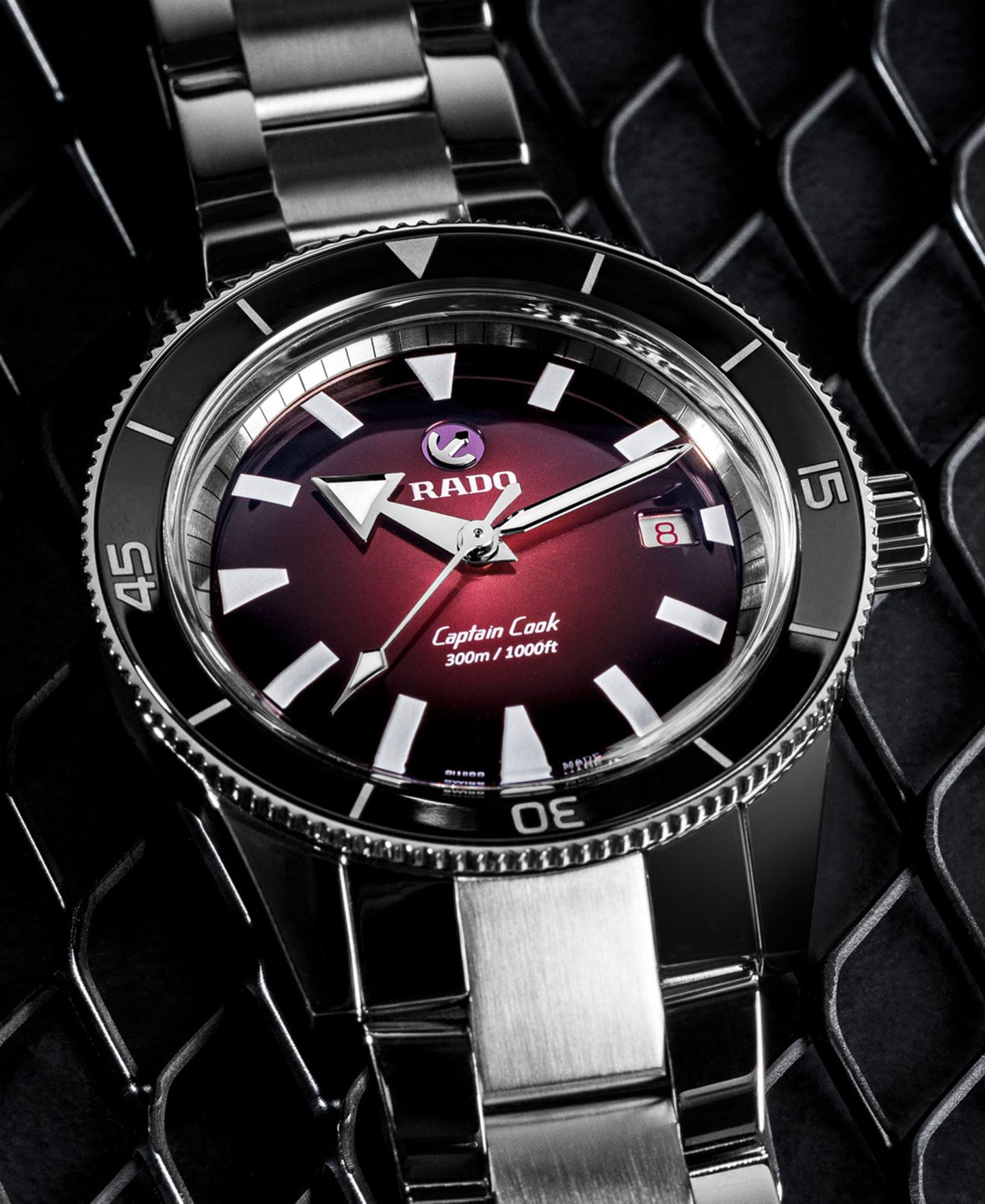 Мужские часы Rado Swiss Automatic Captain Cook Stainless Steel Bracelet Watch 42mm — фото 4