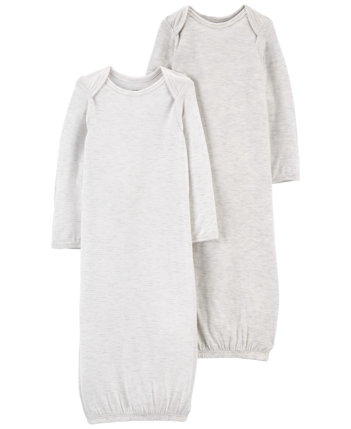 Carter's Baby Boys Or Baby Girls Purelysoft Basic Gowns, Pack Of 2 In Gray
