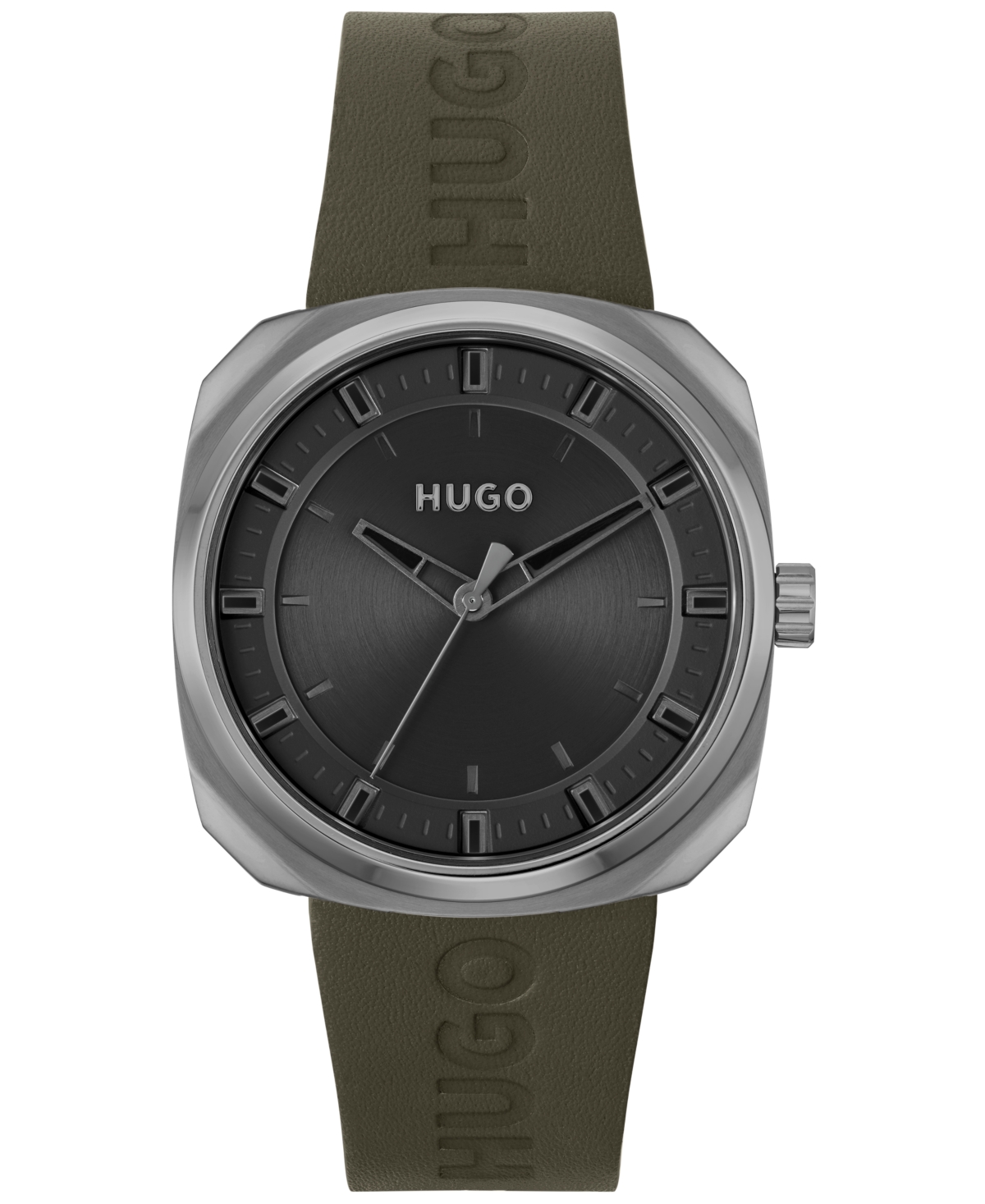 Hugo Men's Shrill Quartz Green Leather Strap Watch 42mm