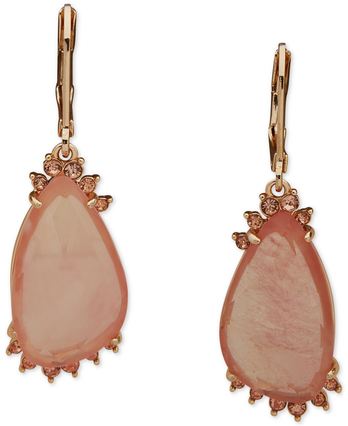lonna & lilly Gold-Tone Crackled Stone Drop Earrings