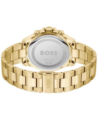 Men's Troper Quartz Fashion Chronograph Ionic Plated Gold-Tone Steel Watch 45mm