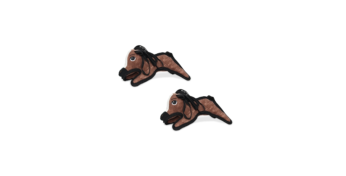 Jr Barnyard Pony, 2-Pack Dog Toys - Medium Brown