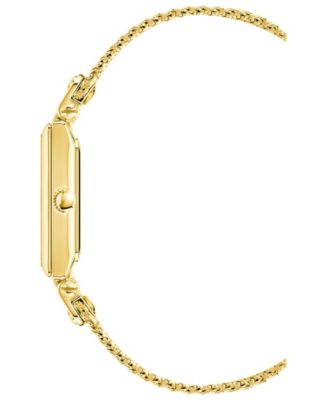 Women's Three Hand Quartz Gold-tone Stainless Steel Band Watch, 21.5mm