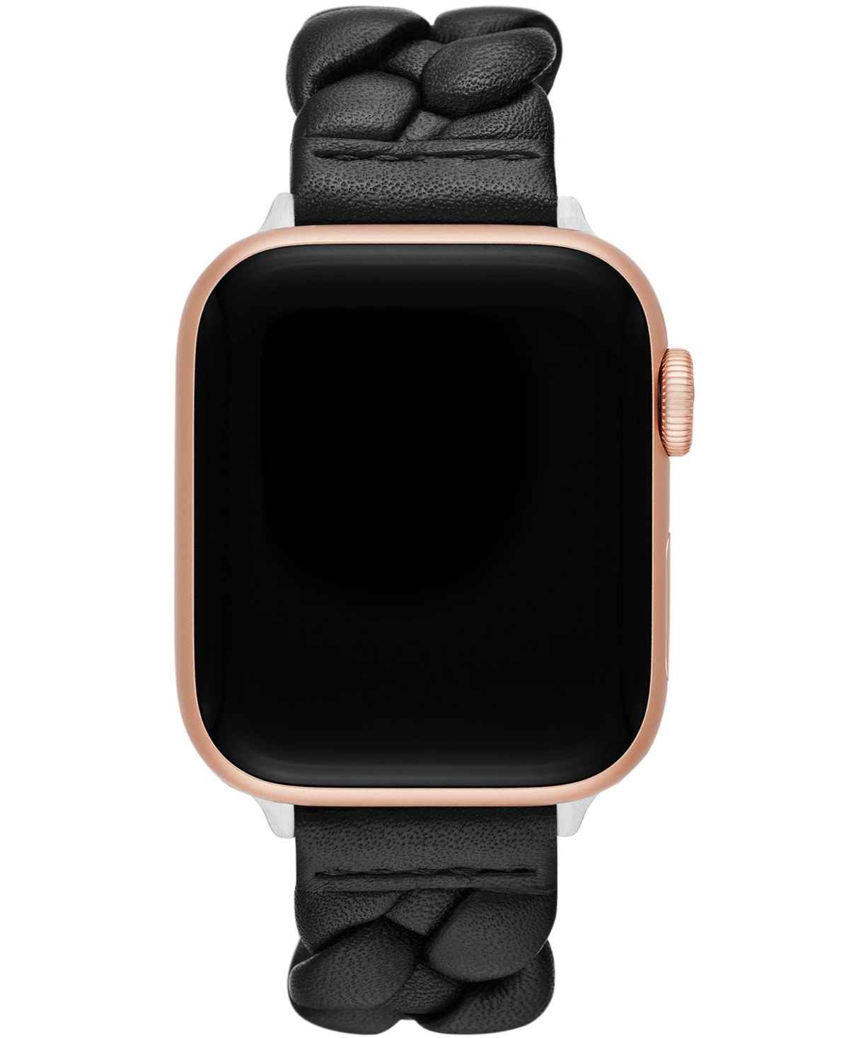 Women's Black Leather Band for Apple Watch, 38, 40, 41mm and 42, 44, 45, 49mm - Black