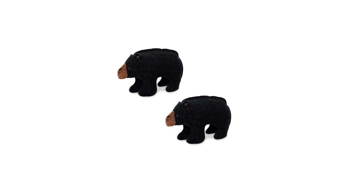 Jr Zoo Bear, 2-Pack Dog Toys - Black