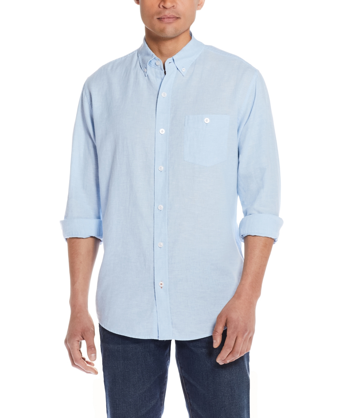 Weatherproof Vintage Linen-blend Shirt In Blue | ModeSens
