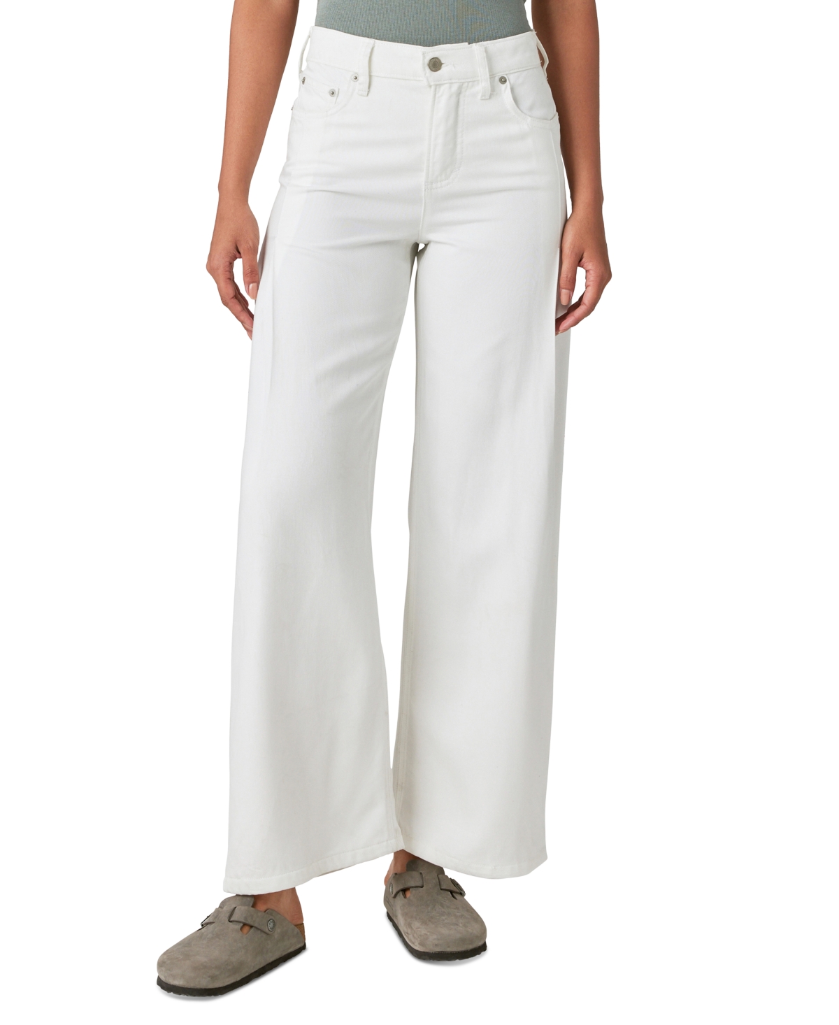 Lucky Brand Women's High-Rise White Palazzo Jeans