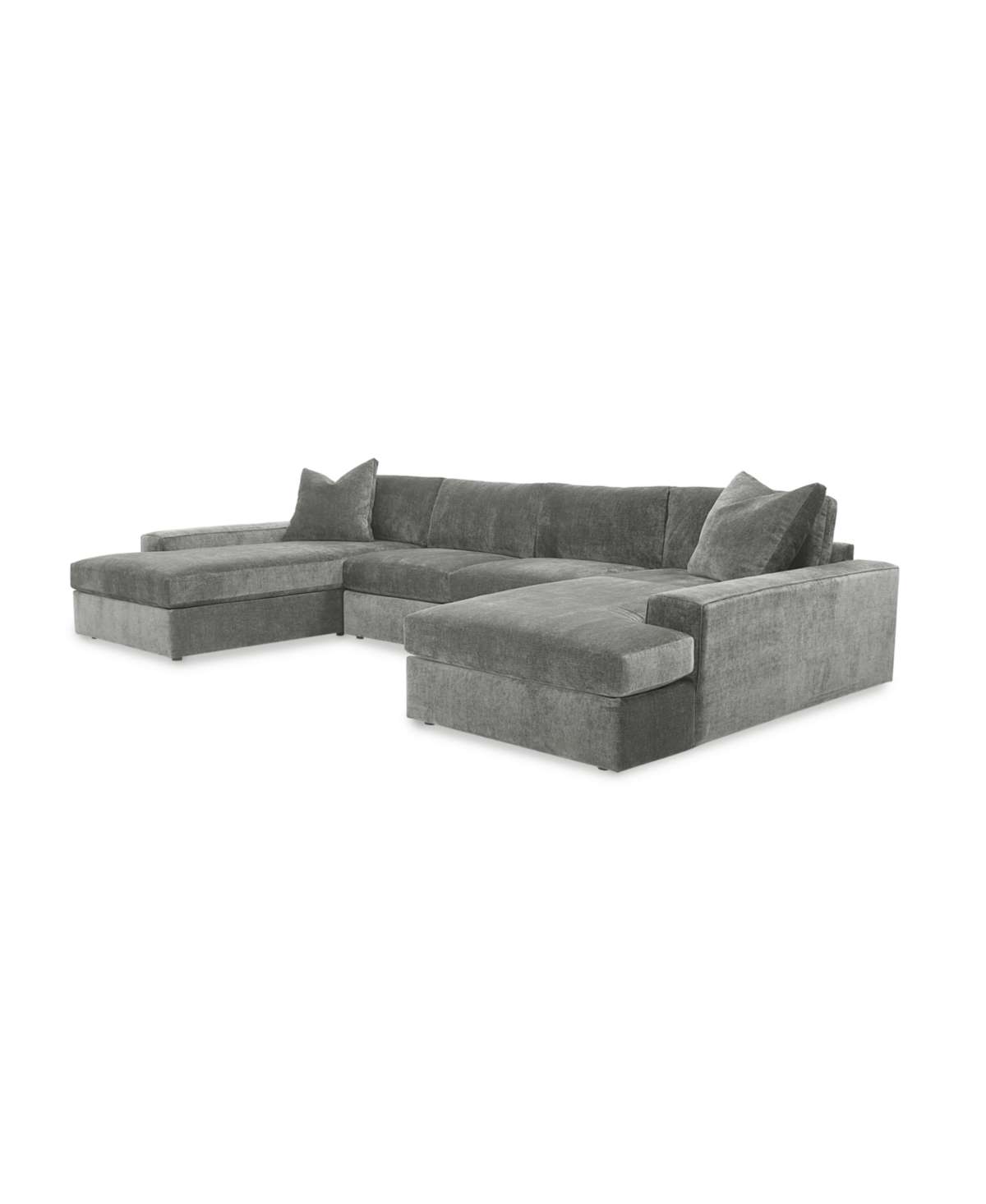 Furniture Michola 161" 3-pc. Fabric Sectional With Double Chaise, Created For Macy's In Zion Stone