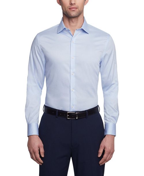 alfani Tommy Hilfiger Men's TH Flex Slim Fit Wrinkle Free Stretch Twill Dress Shirt Men's Fashion & Accessories