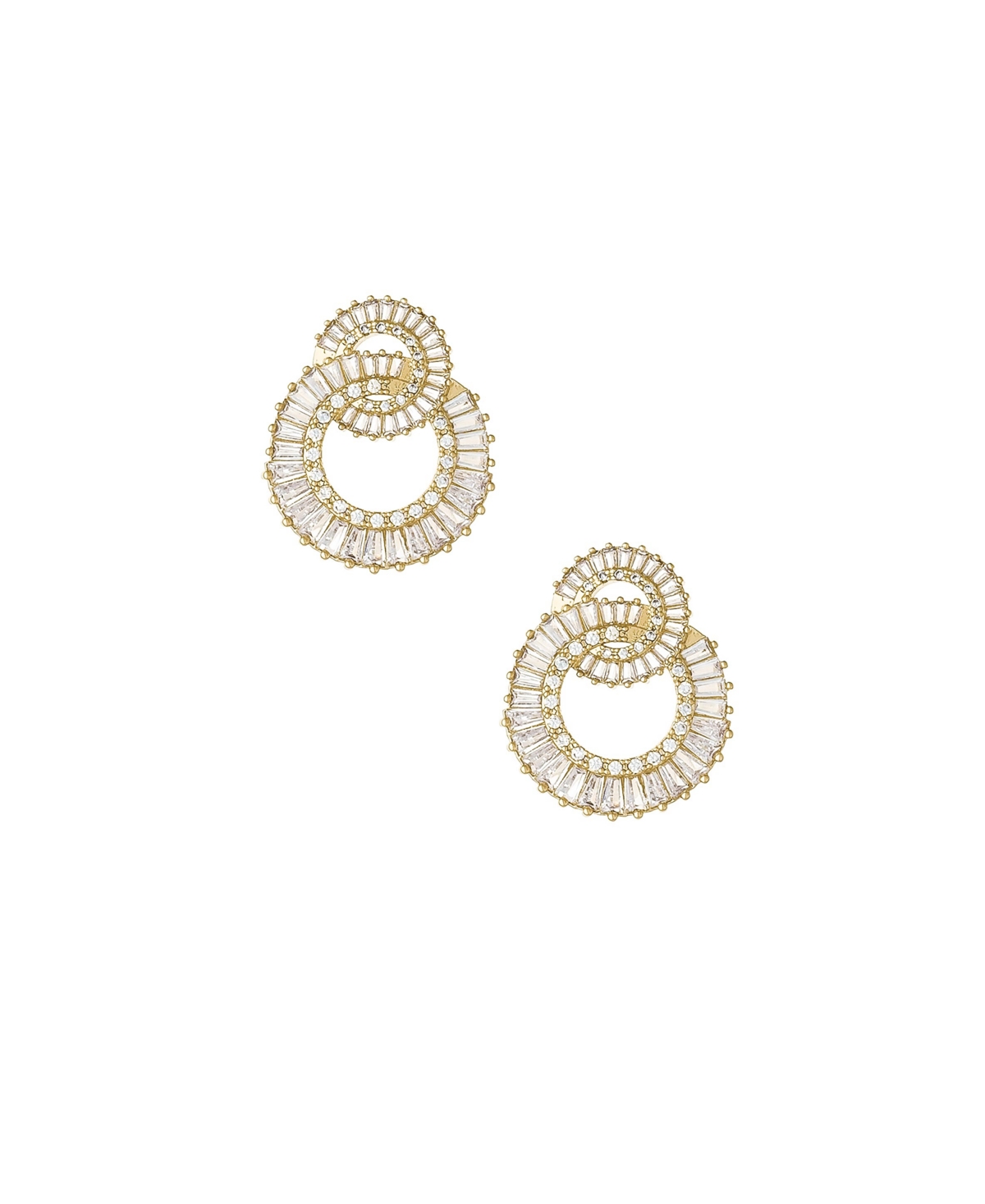 Rotating Circles 18K Gold Plated Earrings - Gold